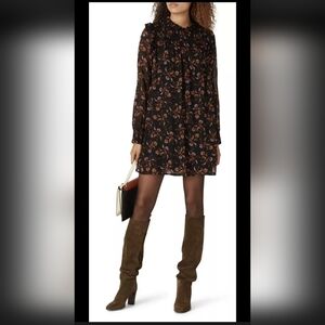 Sanctuary Printed Run Wild Floral Smocked Mini Shift Dress. Sz 8. R2S!!